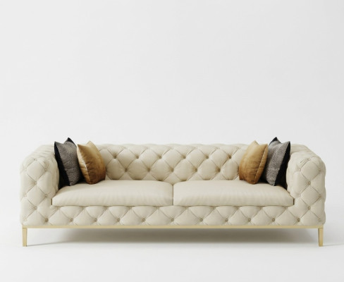 Chesterfield Couch Sofa Podkładka 3 miejsce do siedzenia Kanapy Siedziba Ustawić Sofy Biały