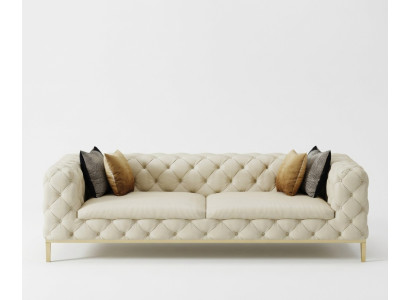 Chesterfield Couch Sofa Podkładka 3 miejsce do siedzenia Kanapy Siedziba Ustawić Sofy Biały