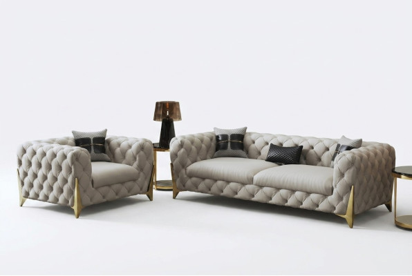 Zestaw sofowy Duży Zestaw 3+1 miejsce do siedzenia Skóra Kanapa Sofa Ustawić Design Kanapy