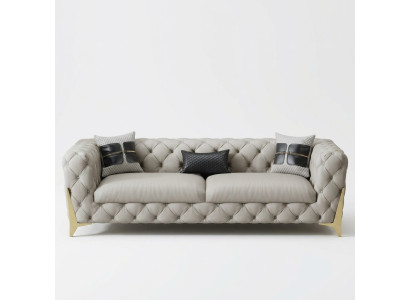 Kanapa Aksamit Skóra sofa do salonu kanapy Chesterfield 3-osobowa