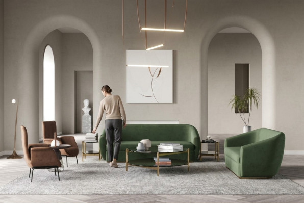 Zestaw sofowy 3+3 miejsce do siedzenia Green Sofa Obcios Skóra Sofy Kanapy Podkładka