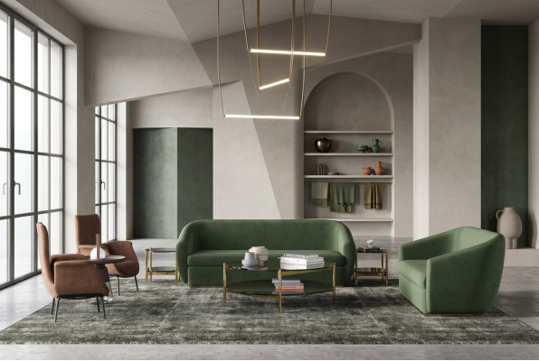 Zestaw sofowy 3+3 miejsce do siedzenia Green Sofa Obcios Skóra Sofy Kanapy Podkładka