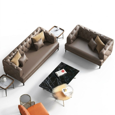 Brown Chesterfield Zestaw sofowy 3+2 miejsce do siedzenia 2szt. Zestaw designerskich, dekoracyjnych podkładek do kanap