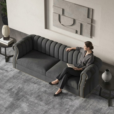 Designerska Sofa 3 miejsce do siedzenia Nowoczesna kanapa Sofy Podkładka Design Sofa Trzyosobowa