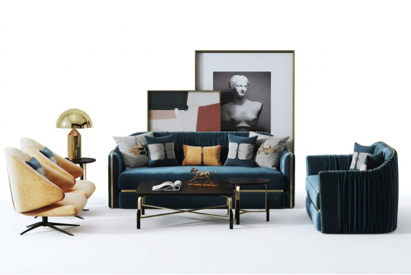 Zestaw sofowy 3+2 miejsce do siedzenia Zestaw Design Sofa Podkładka Dekoracyjna Kanapa Kanapa Modern