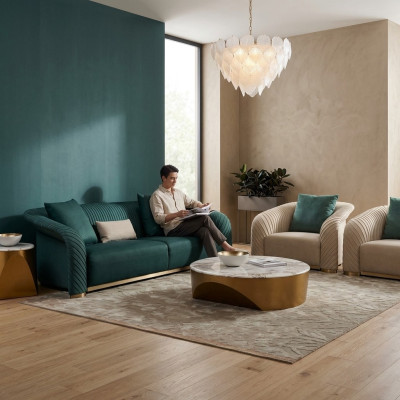 Design Podkładka Luxury Siedziba Sofa Kanapa Włókienniczy Sofa 3 miejsce do siedzenia sztuczna skóra