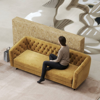 Meble w stylu włoskim 3 Sofa trzyosobowa Podkładka Materiał Sofa materiałowa Kanapy