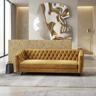Meble w stylu włoskim 3 Sofa trzyosobowa Podkładka Materiał Sofa materiałowa Kanapy