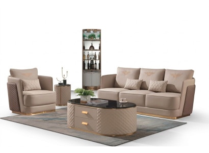 Kompletny zestaw sofa 3+1 + stolik kawowy Stolik projektant Żywy krajobraz