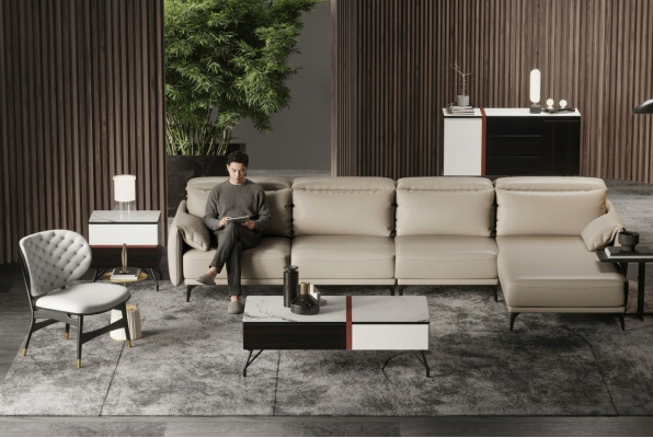 Designerska Sofa Skórzana Narożnikowa kanapa Podkładka Narożnik Kanapa Siedziba Narożnik L Kształt Ustawić Sofę Nowość
