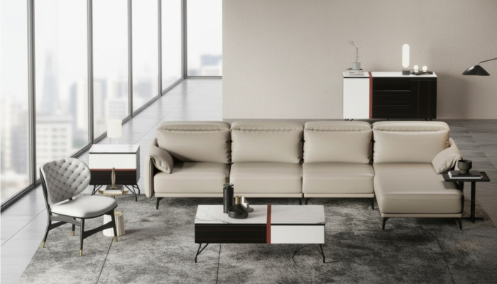 Designerska Sofa Skórzana Narożnikowa kanapa Podkładka Narożnik Kanapa Siedziba Narożnik L Kształt Ustawić Sofę Nowość