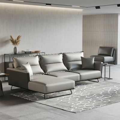 Designerska skórzana sofa Narożnikowa kanapa Podkładka Narożnik Kanapa Siedziba Narożnik L kształt Ustawić sofę