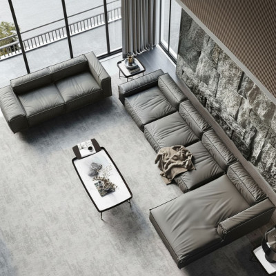 Narożnik kanapa Sofa Kanapa Podkładka Żywy krajobraz Narożnik Sofy Ustawić L Shape Grey