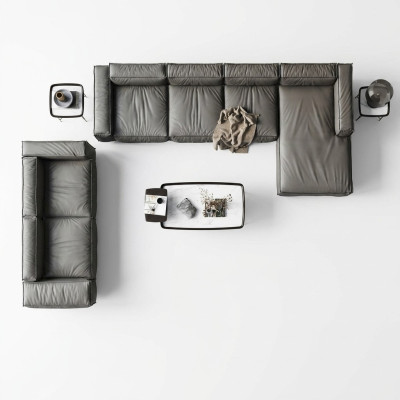 Narożnik kanapa Sofa Kanapa Podkładka Żywy krajobraz Narożnik Sofy Ustawić L Shape Grey