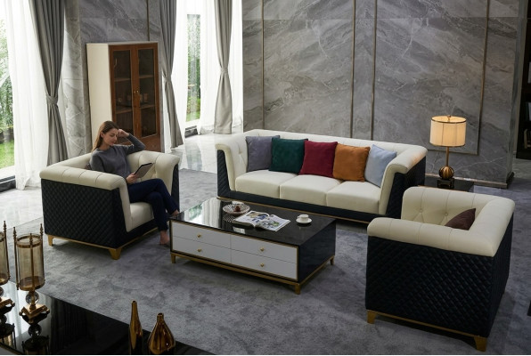 Zestaw sofowy Skóra Sofa Obcios Design Nowoczesna Sofa 3+2+1