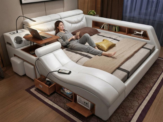 Design Łóżko xxl Duża Skóra Podkładka do łóżka Hotelowego 180x200cm wielofunkcyjna