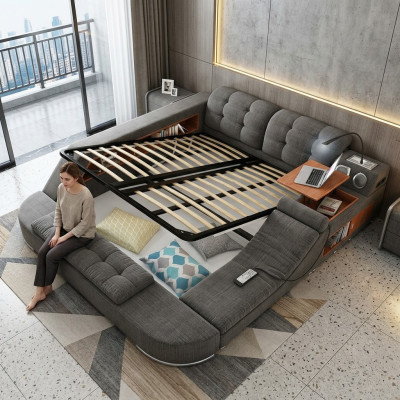 Design Łóżko Skóra Podkładka do łóżka Hotelowa funkcja masażu wielofunkcyjna