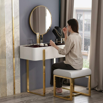 Toaletka Nowoczesne Konsole stoły + Stołek Toaletka Make Up Tabela 2szt.