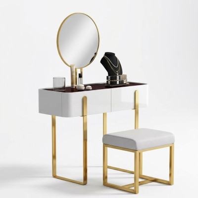 Toaletka Nowoczesne Konsole stoły + Stołek Toaletka Make Up Tabela 2szt.