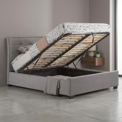 Chesterfield Design Tapicerowane Łóżko Angielskie Łóżko Podwójne Szare Łóżka 160/180x200