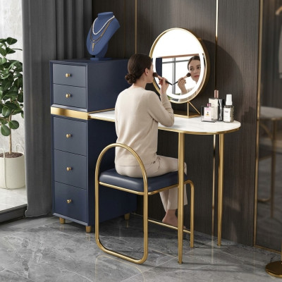 Toaletka Lustro Stołek Zestaw Kredens Sypialnia New Make Up