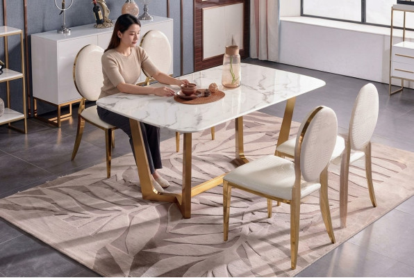 Stół obiadowy Modern Table jadalnia Ustaw 4x Krzesło Zestaw 5 szt. ustawić