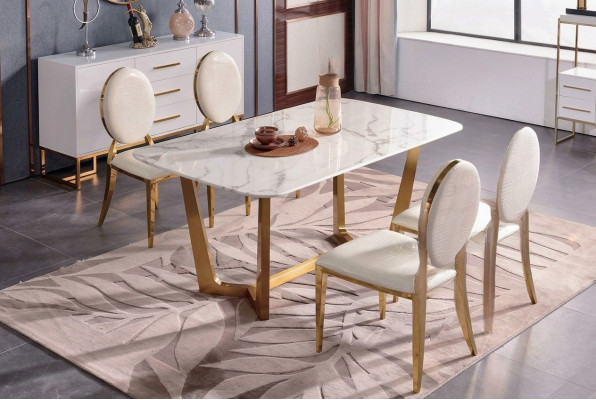 Stół obiadowy Modern Table jadalnia Ustaw 4x Krzesło Zestaw 5 szt. ustawić