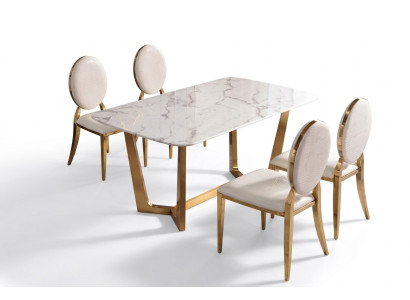 Stół obiadowy Modern Table jadalnia Ustaw 4x Krzesło Zestaw 5 szt. ustawić