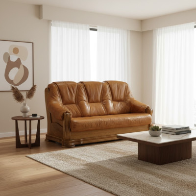 Drewno Sofa 3 miejsce do siedzenia Podkładka Designerskie Kanapy Ustawić SL Sofa Trzyosobowa Skóra