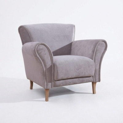 Fotel Krzesło Aksamit Lila Relaks Lounge Fotel Soft Salon TV Sofa Kanapa