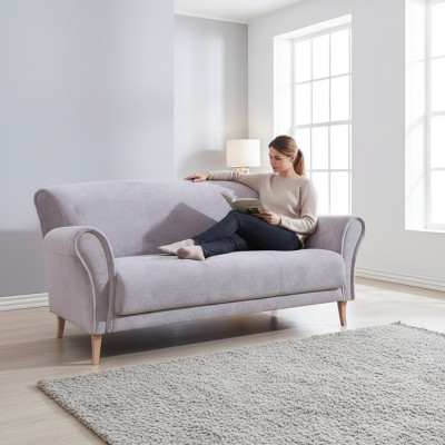 Sofa Trzyosobowa Materiałowa Sofa Fioletowa Włókienniczy Kanapy Sofy Podkładka Ustawić Luksusowa Nowa