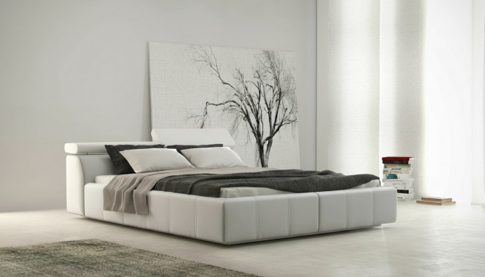 Łóżko designerskie tapicerowane hotelowe podwójne łóżka wielofunkcyjne 180 x 200 Nowość