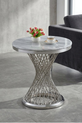 Okrągły Stolik kawowy Stal nierdzewna Luxury Meble Living Room Okrągłe