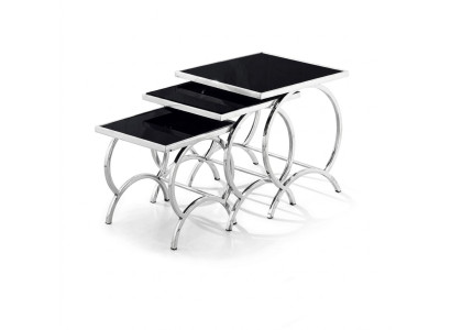 Stolik Tabela 3x stolik kawowy sofa stoły salon design Stal nierdzewna