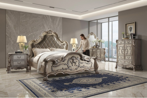 Kompletny zestaw Sypialnia Royal Baroque Łóżko Toaletka Stolik nocny 6 sztuk.