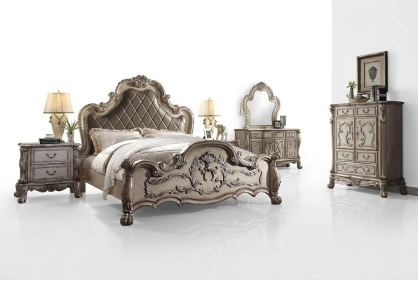 Kompletny zestaw Sypialnia Royal Baroque Łóżko Toaletka Stolik nocny 6 sztuk.