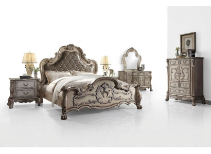 Kompletny zestaw Sypialnia Royal Baroque Łóżko Toaletka Stolik nocny 6 sztuk.