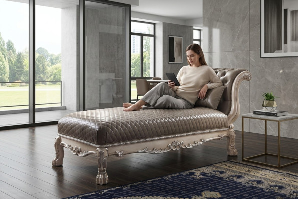 Leżak Classic Skóra Luksusowe leżaki LiegeFotel Chesterfield Szezlong