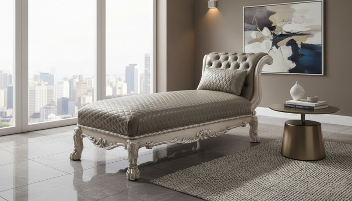 Leżak Classic Skóra Luksusowe leżaki LiegeFotel Chesterfield Szezlong