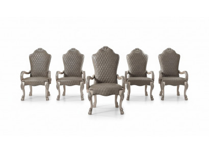 Design Krzesło Zestaw 6x Krzesła z Podłokietniki Podkładka Grupa Fotel Ustawić Nowy