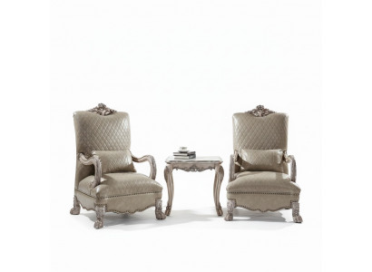 Zestaw 2x Fotel Stolik salon Tabela sofa stolik kawowy boczny 3-częściowy