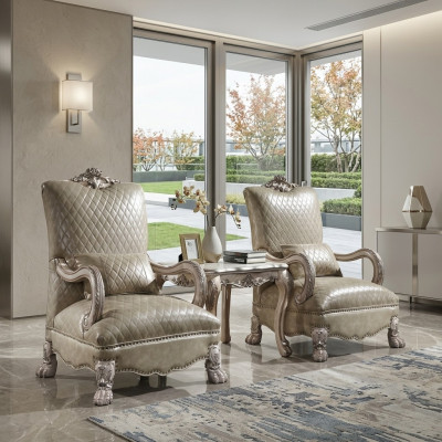 Fotel Hotel Podkładka Krzesła Klasyczny jednoosobowy salon Drewno Skóra Barok