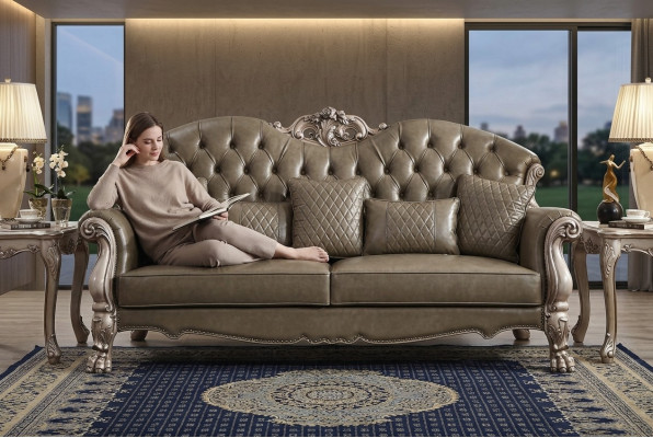 Sofa Trzyosobowa Kanapa Podkładka Design Nowoczesna 3-osobowa Siedziba Sofy Pokój Meble Beige