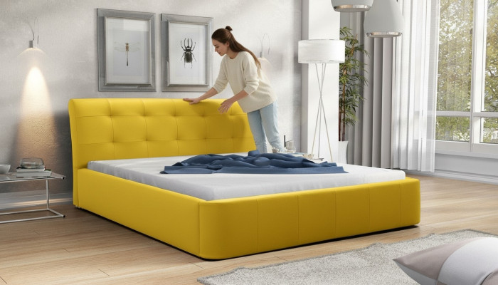 Rama łóżka klasyczna Podkładka do łóżka Hotel Skóra Włókienniczy materiał 180x200cm