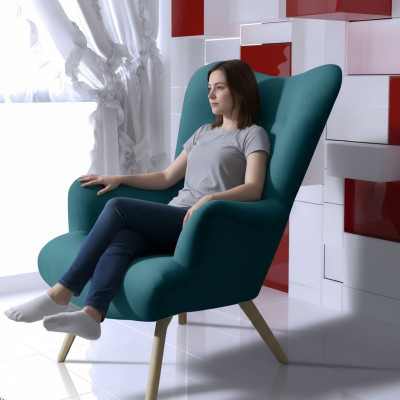 Fotel Single Seater Lounge Club Meble EarsFotel Sofa Kanapa Telewizor Podkładka Nowość