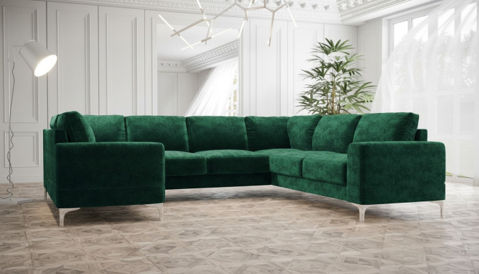 Żywy krajobraz Narożnik Tapicerowany Sofa Sofy Nowy Salon Aksamit Narożnikowa kanapa Kształt U