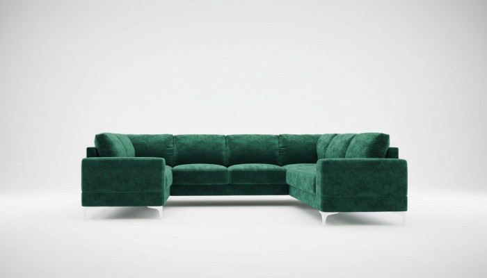 Żywy krajobraz Narożnik Tapicerowany Sofa Sofy Nowy Salon Aksamit Narożnikowa kanapa Kształt U