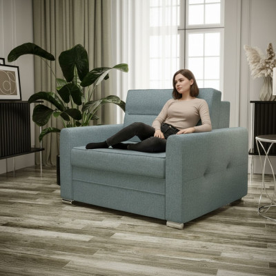 Relaks Materiał Włókienniczy Lounge TV 1 miejsce siedzące Fotel Design Krzesło Podkładka Club Nowość