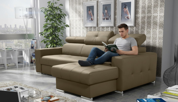 Sofa Narożnik Kanapa Tapicerka Salon Nowy Materiał w kształcie litery L Skóra Żywy krajobraz Sofy