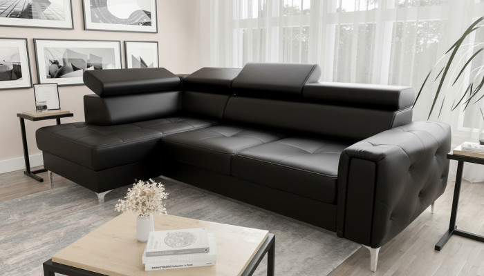 Sofa skórzana Kanapa w kształcie litery L Salon Narożnik Design Żywy krajobraz Kanapy Sofy Nowość